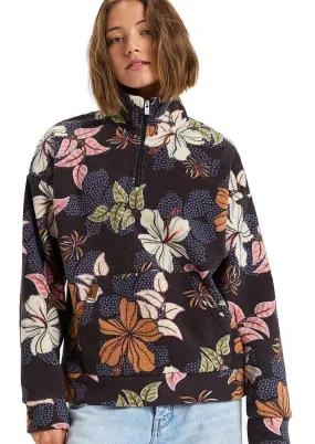 sweatshirt Roxy Live Out Loud - XKMW/Phantom Sunny Floral Polaire - women´s